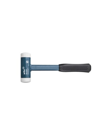 Wiha Cserélhető, kerek fejű visszaütésmentes, sörétes kalapács, nagyon kemény (fehér, poliamid) fejjel, acélcső nyéllel, befogás méret: 30 mm/ 556 gr, 39017