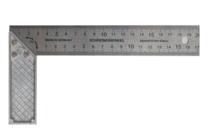 MIB Asztalos derékszög könnyített öntött szárral, mm beosztással, 400mm x 32mm x 0.8mm, 03046018